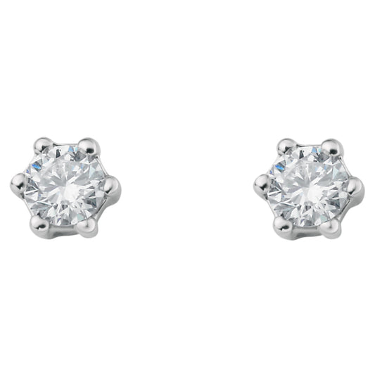 0.1 ct  Diamant Brillant Ohrringe   Ohrstecker aus 585 Weißgold