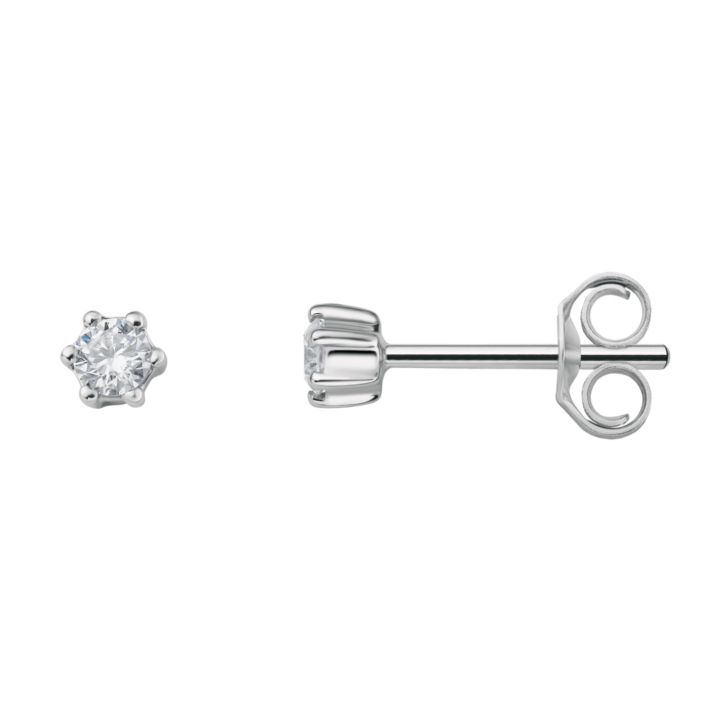 0.1 ct  Diamant Brillant Ohrringe   Ohrstecker aus 750 Weißgold