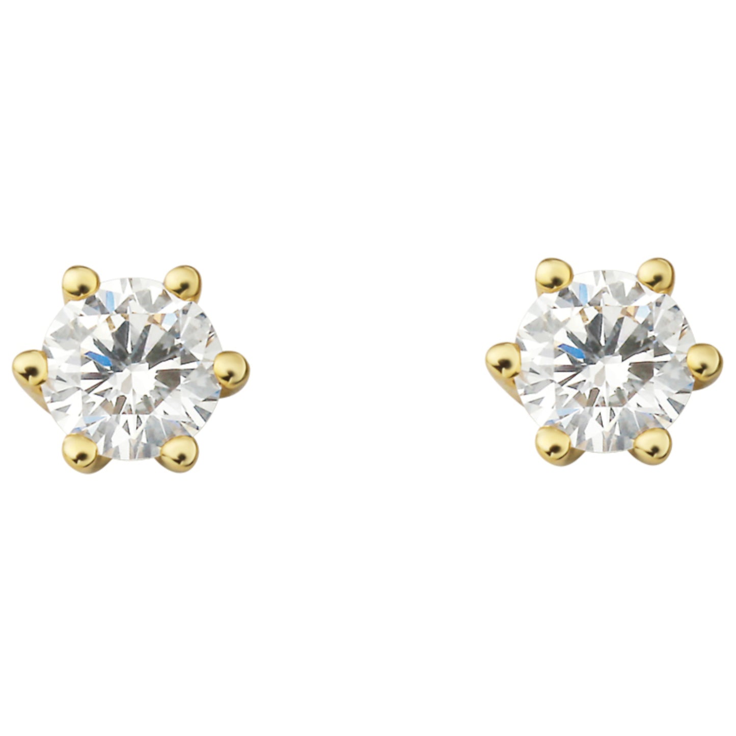 0.2 ct  Diamant Brillant Ohrringe   Ohrstecker aus 750 Gelbgold