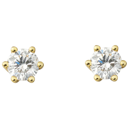 0.2 ct  Diamant Brillant Ohrringe   Ohrstecker aus 750 Gelbgold