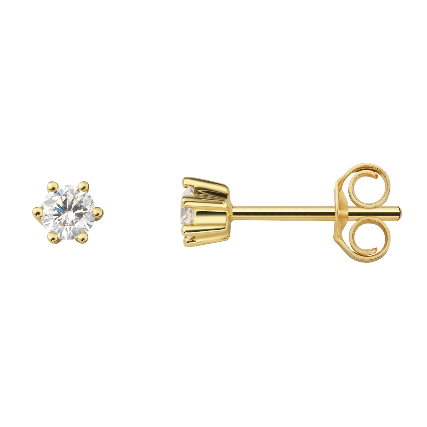 0.2 ct  Diamant Brillant Ohrringe   Ohrstecker aus 750 Gelbgold