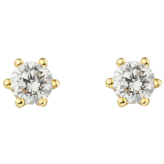 0.25 ct  Diamant Brillant Ohrringe   Ohrstecker aus 750 Gelbgold