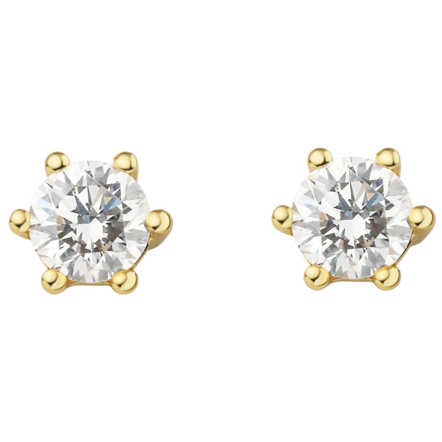 0.3 ct  Diamant Brillant Ohrringe   Ohrstecker aus 750 Gelbgold