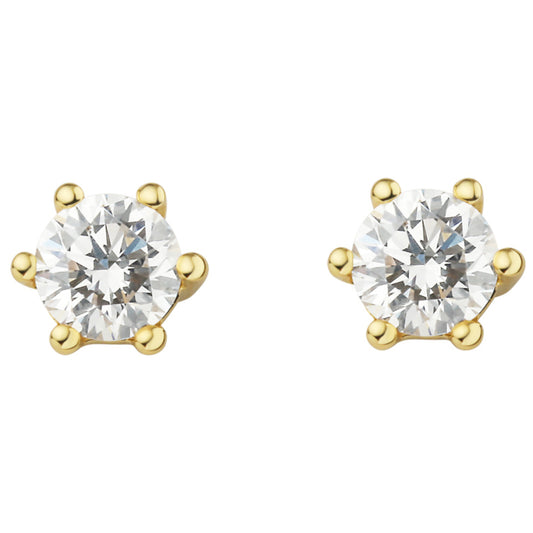 0.3 ct  Diamant Brillant Ohrringe   Ohrstecker aus 750 Gelbgold