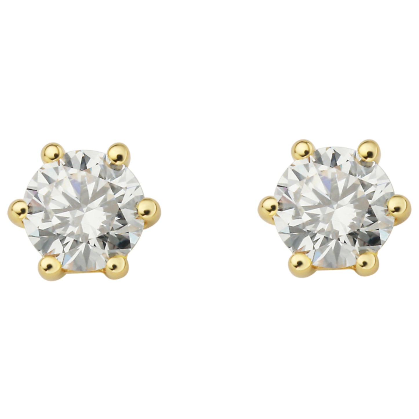 0.4 ct  Diamant Brillant Ohrringe   Ohrstecker aus 750 Gelbgold