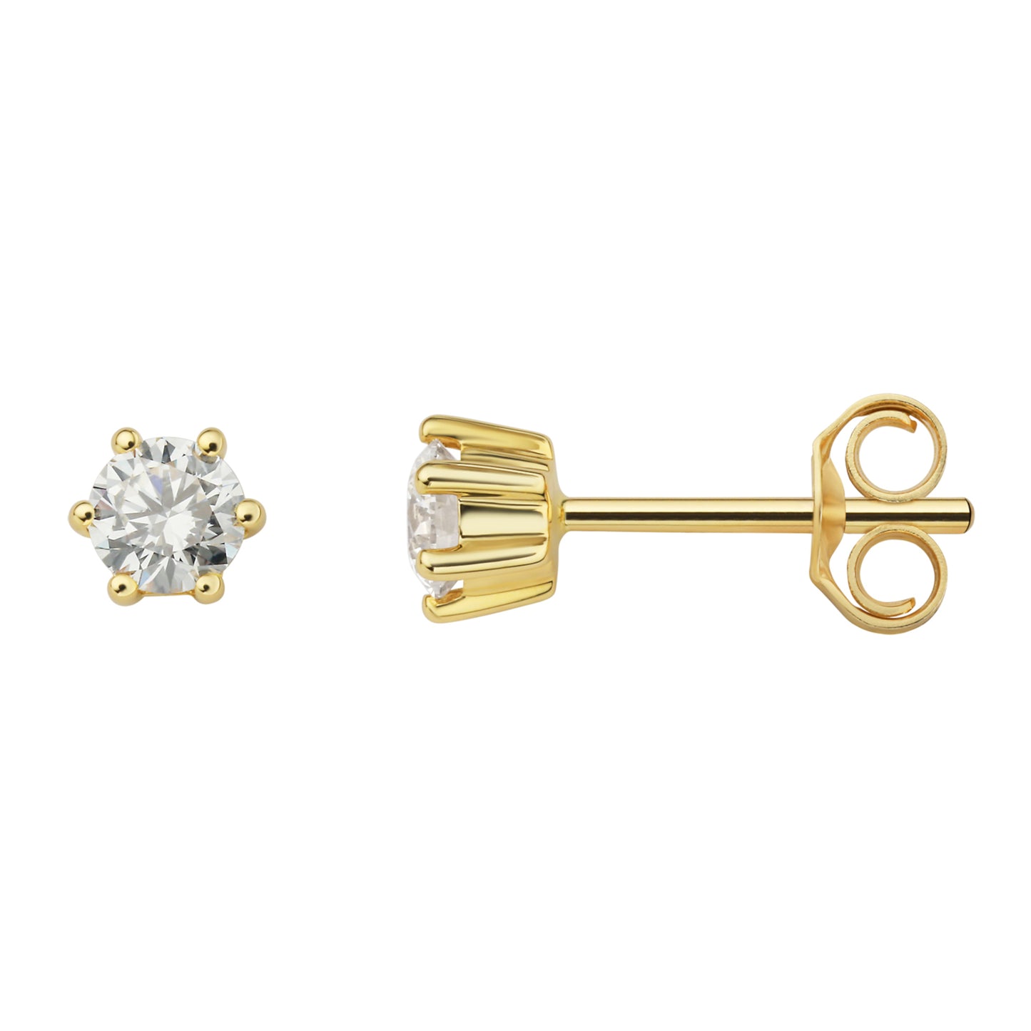 0.4 ct  Diamant Brillant Ohrringe   Ohrstecker aus 750 Gelbgold