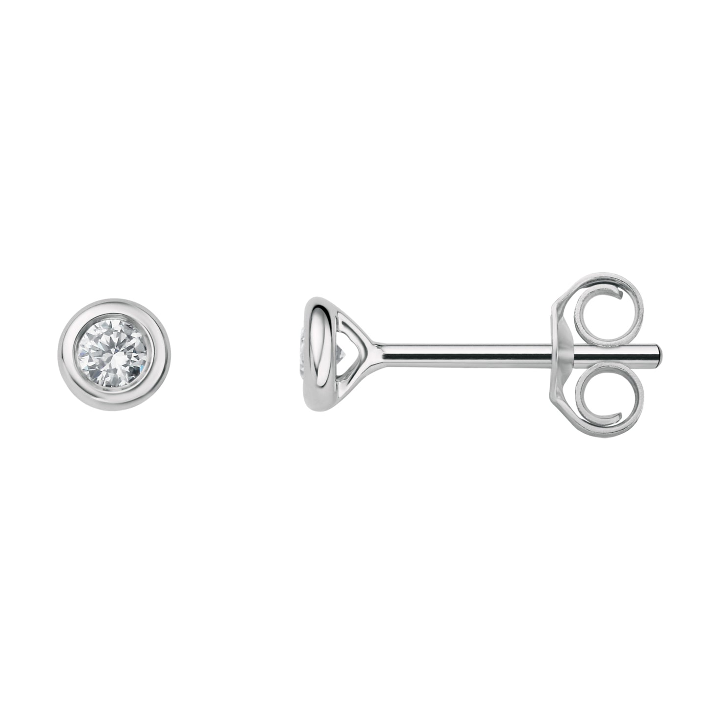 0.17 ct  Diamant Brillant Zarge Ohrringe   Ohrstecker aus 750 Weißgold