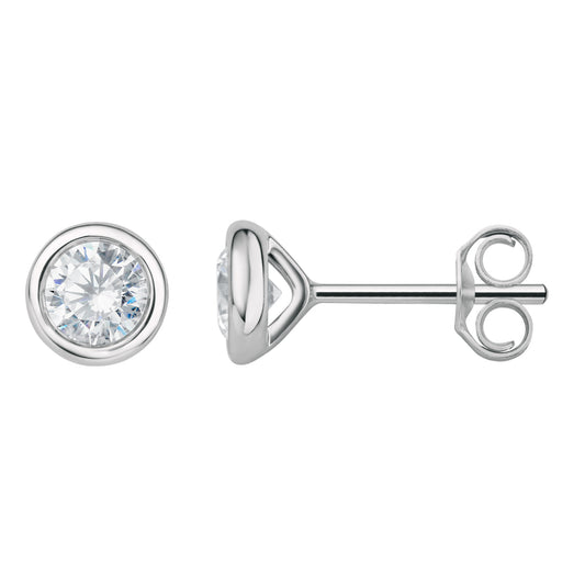 0.29 ct  Diamant Brillant Zarge Ohrringe   Ohrstecker aus 950 Platin