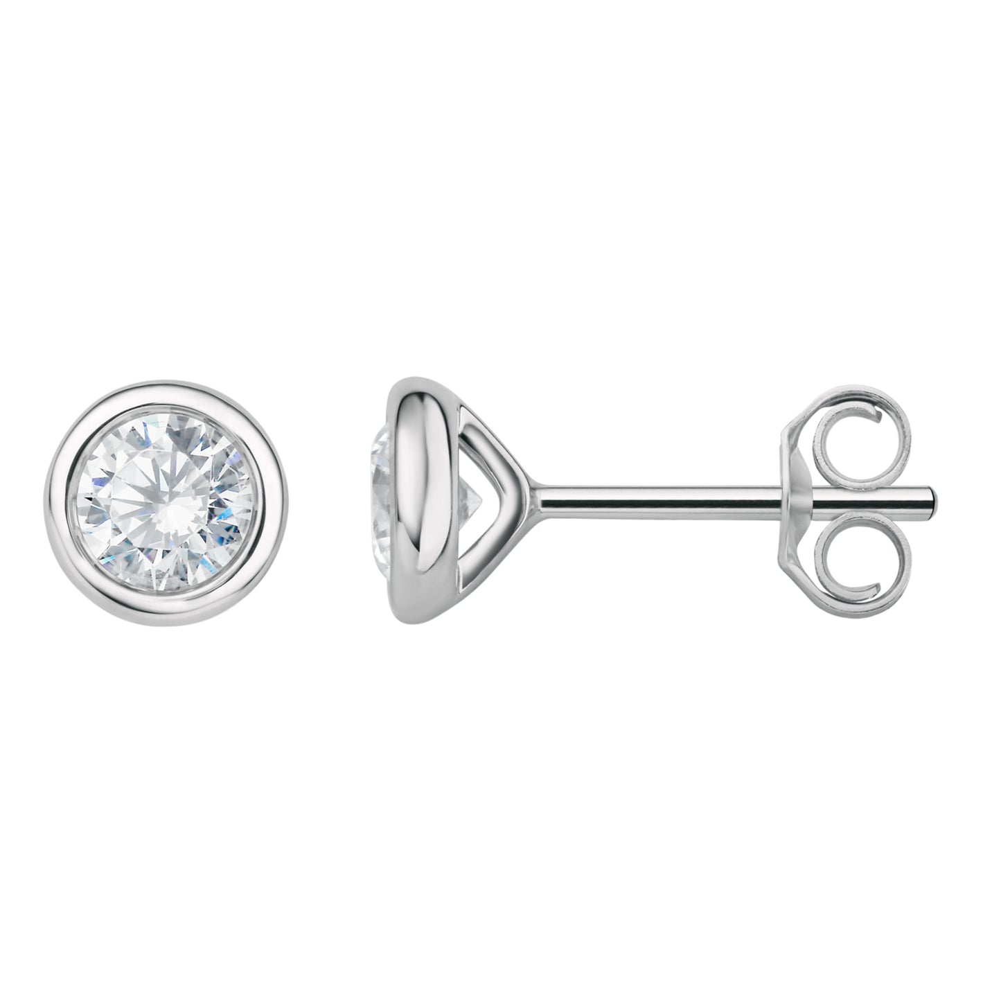 0.29 ct  Diamant Brillant Zarge Ohrringe   Ohrstecker aus 950 Platin