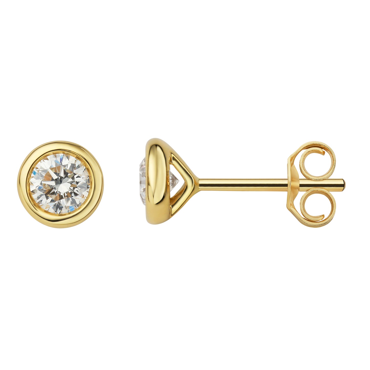 0.40 ct  Diamant Brillant Zarge Ohrringe   Ohrstecker aus 585 Gelbgold