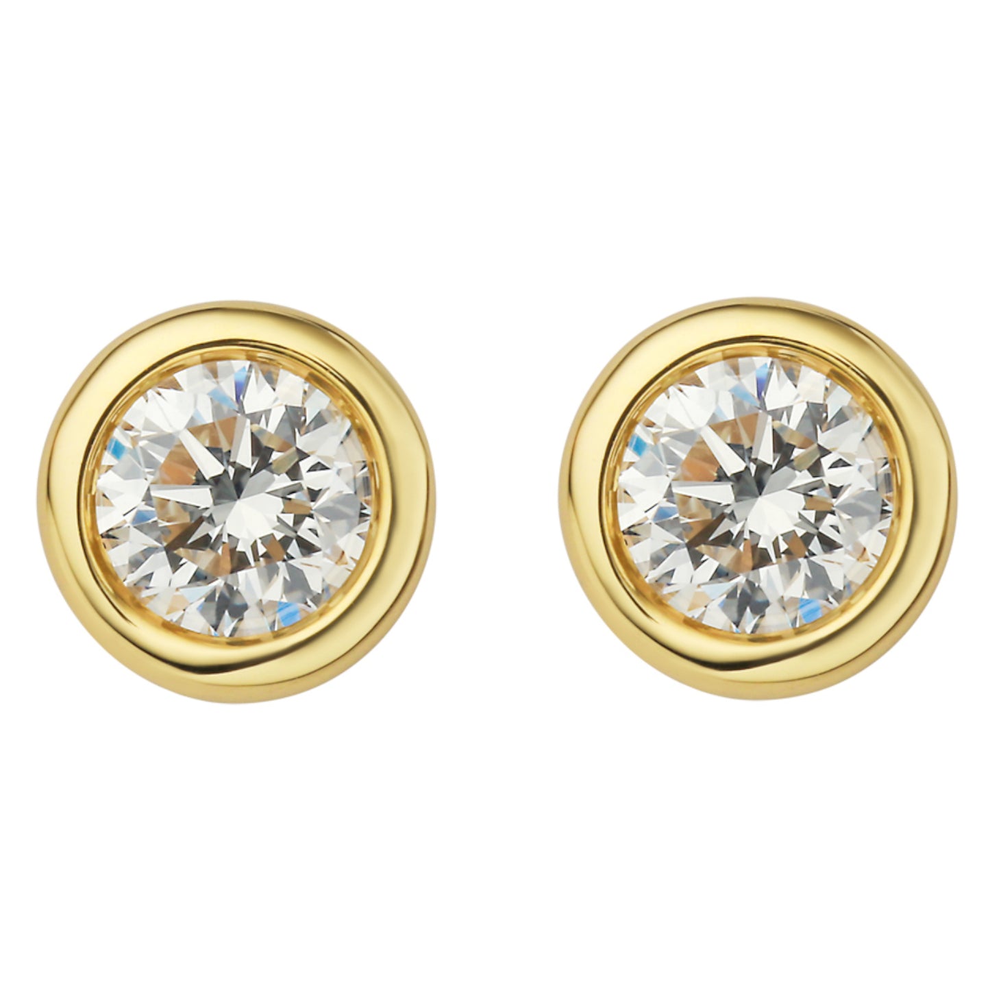 0.40 ct  Diamant Brillant Zarge Ohrringe   Ohrstecker aus 585 Gelbgold