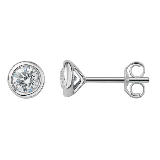 0.44 ct  Diamant Brillant Zarge Ohrringe   Ohrstecker aus 950 Platin