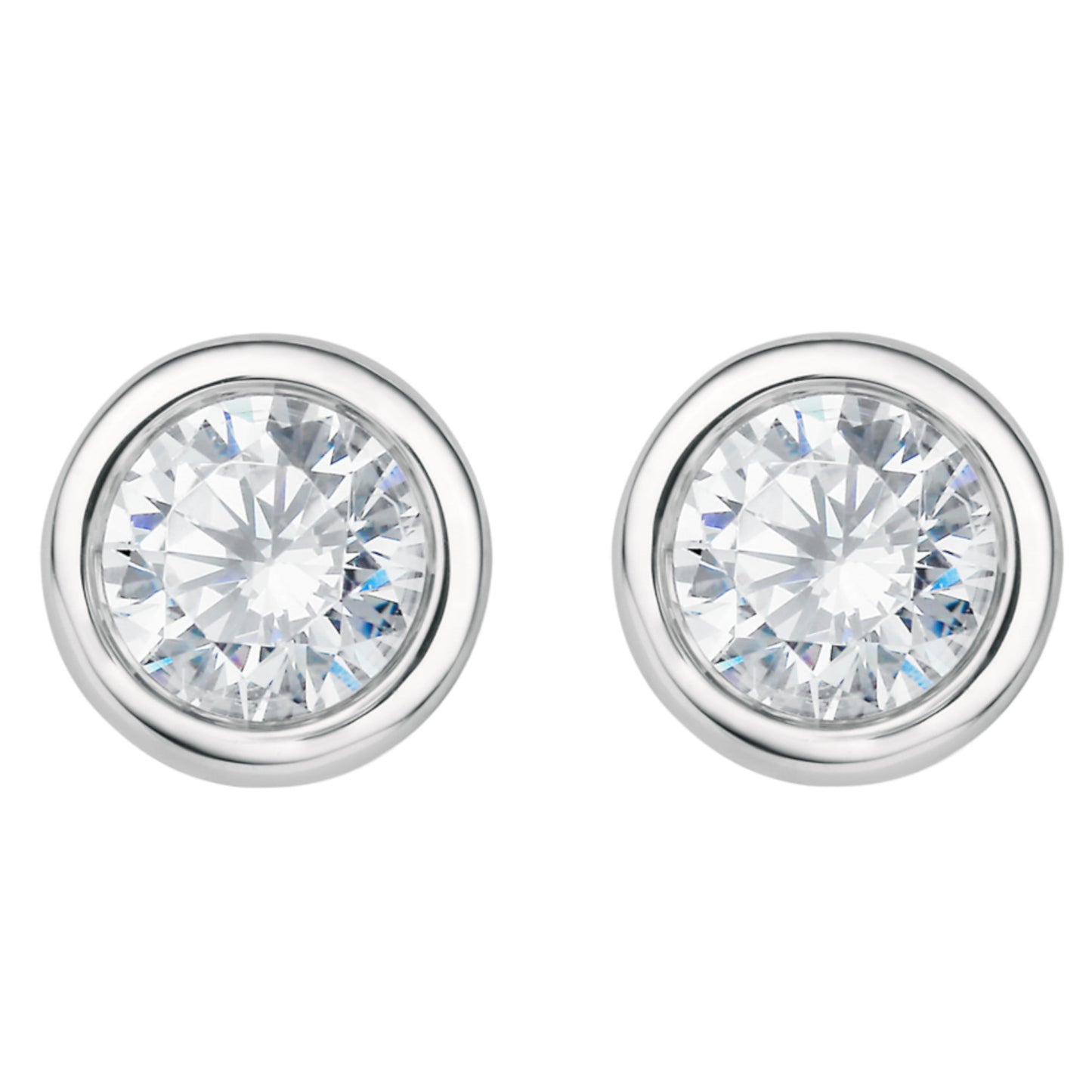 0.17 ct  Diamant Brillant Zarge Ohrringe   Ohrstecker aus 750 Weißgold