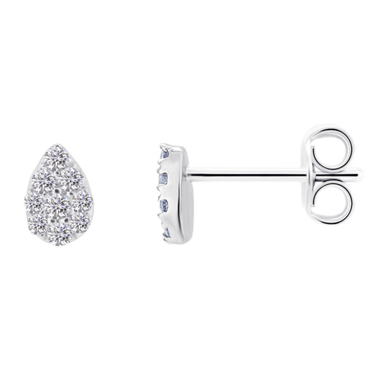 0,08 ct  Diamant Brillant Ohrringe   Ohrstecker aus 585 Weißgold