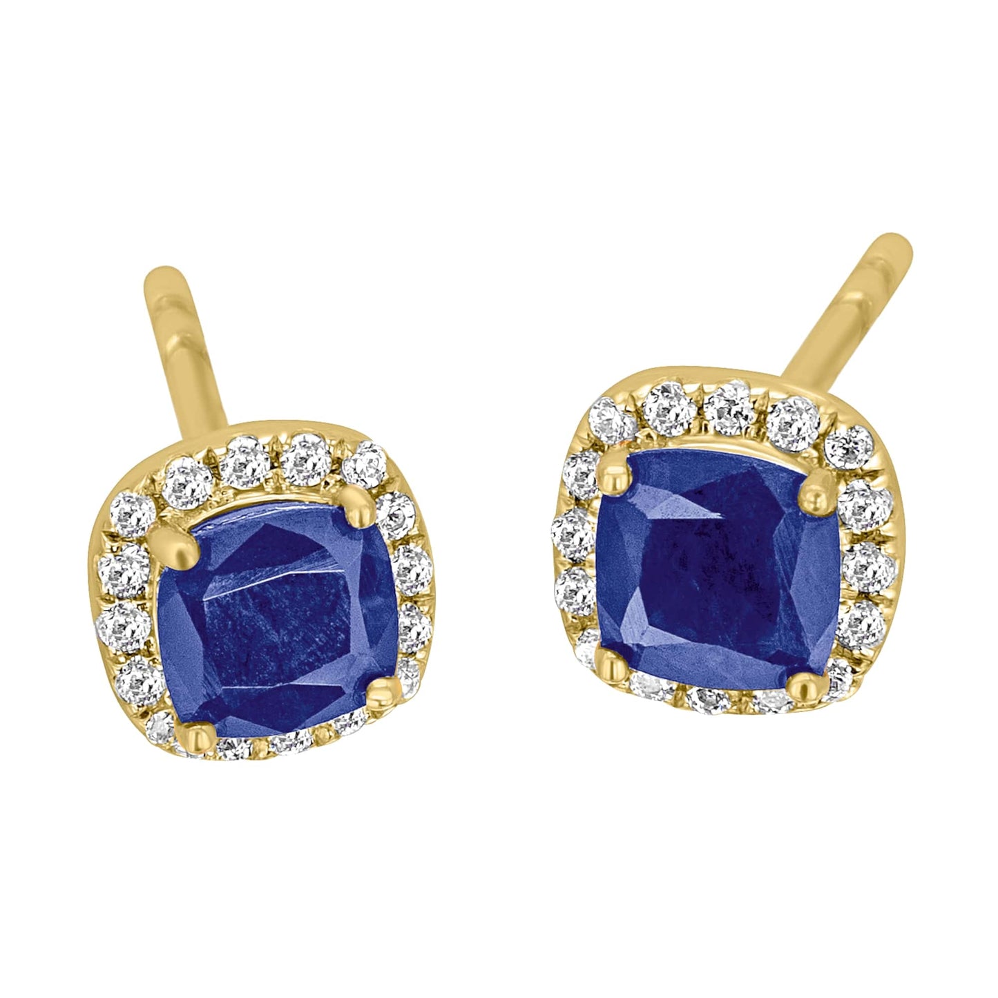0,12 ct  Diamant Brillant Safir Ohrringe   Ohrstecker aus 585 Gelbgold