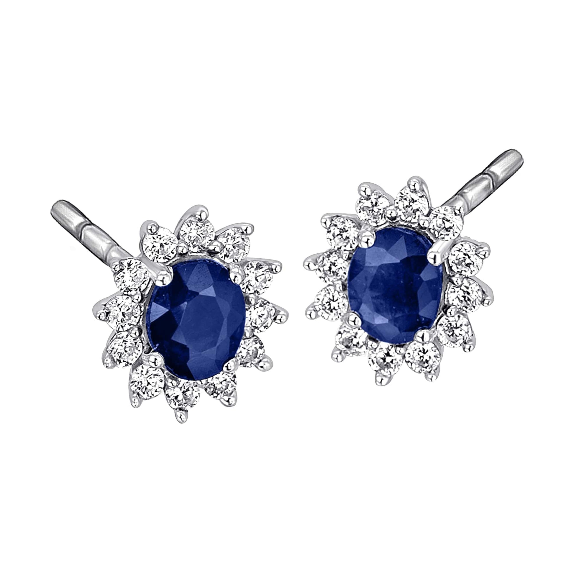 One Element 0,30 ct Brillant Diamant Safir Ohrringe  Ohrstecker aus 585 Weißgold