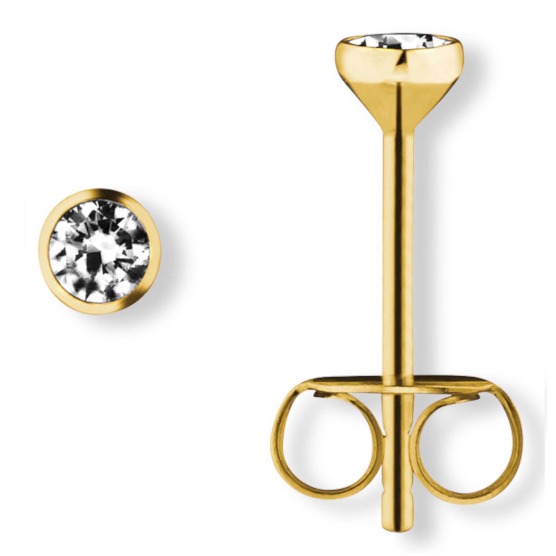 One Element  Zirkonia Zarge Ohrringe  Ohrstecker aus 333 Gelbgold