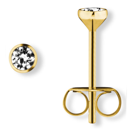 One Element  Zirkonia Zarge Ohrringe  Ohrstecker aus 333 Gelbgold
