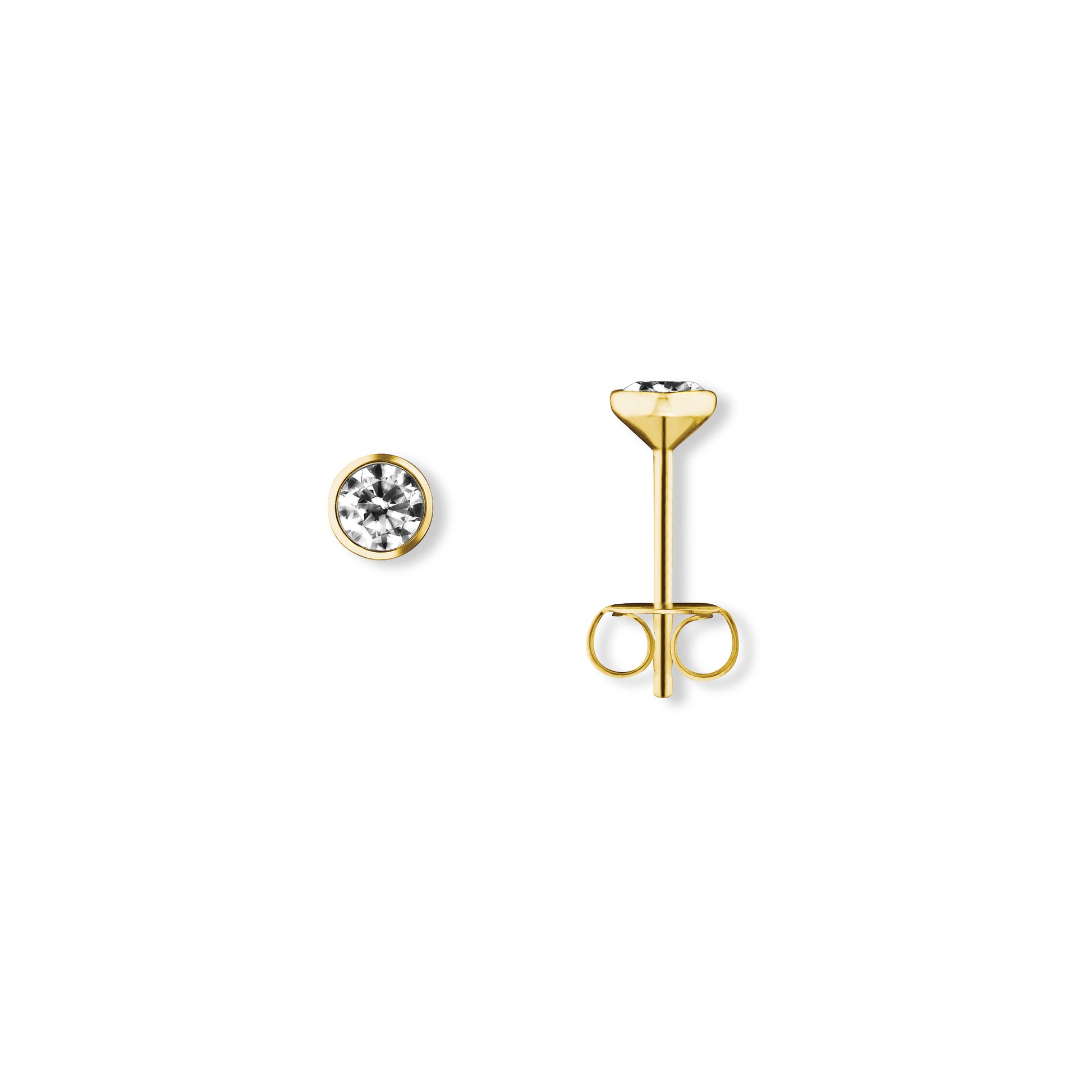 One Element  Zirkonia Zarge Ohrringe  Ohrstecker aus 333 Gelbgold