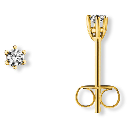 One Element  Zirkonia Ohrringe  Ohrstecker aus 333 Gelbgold