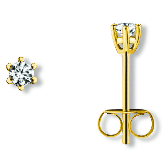 One Element  Zirkonia Ohrringe  Ohrstecker aus 333 Gelbgold