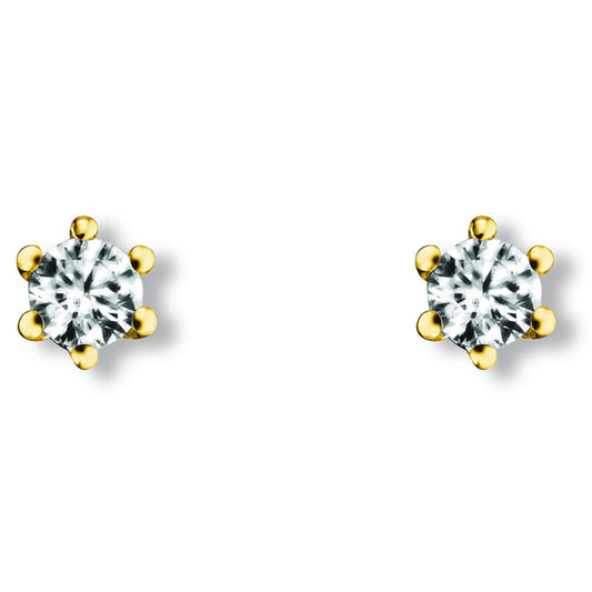 One Element  Zirkonia Ohrringe  Ohrstecker aus 333 Gelbgold