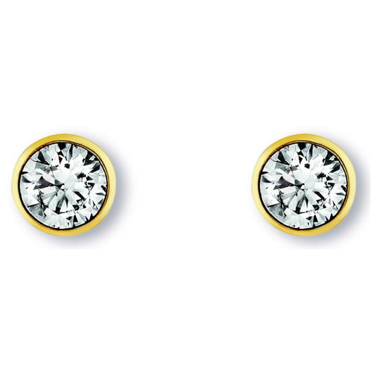 Zirkonia Zarge Ohrringe   Ohrstecker aus 333 Gelbgold