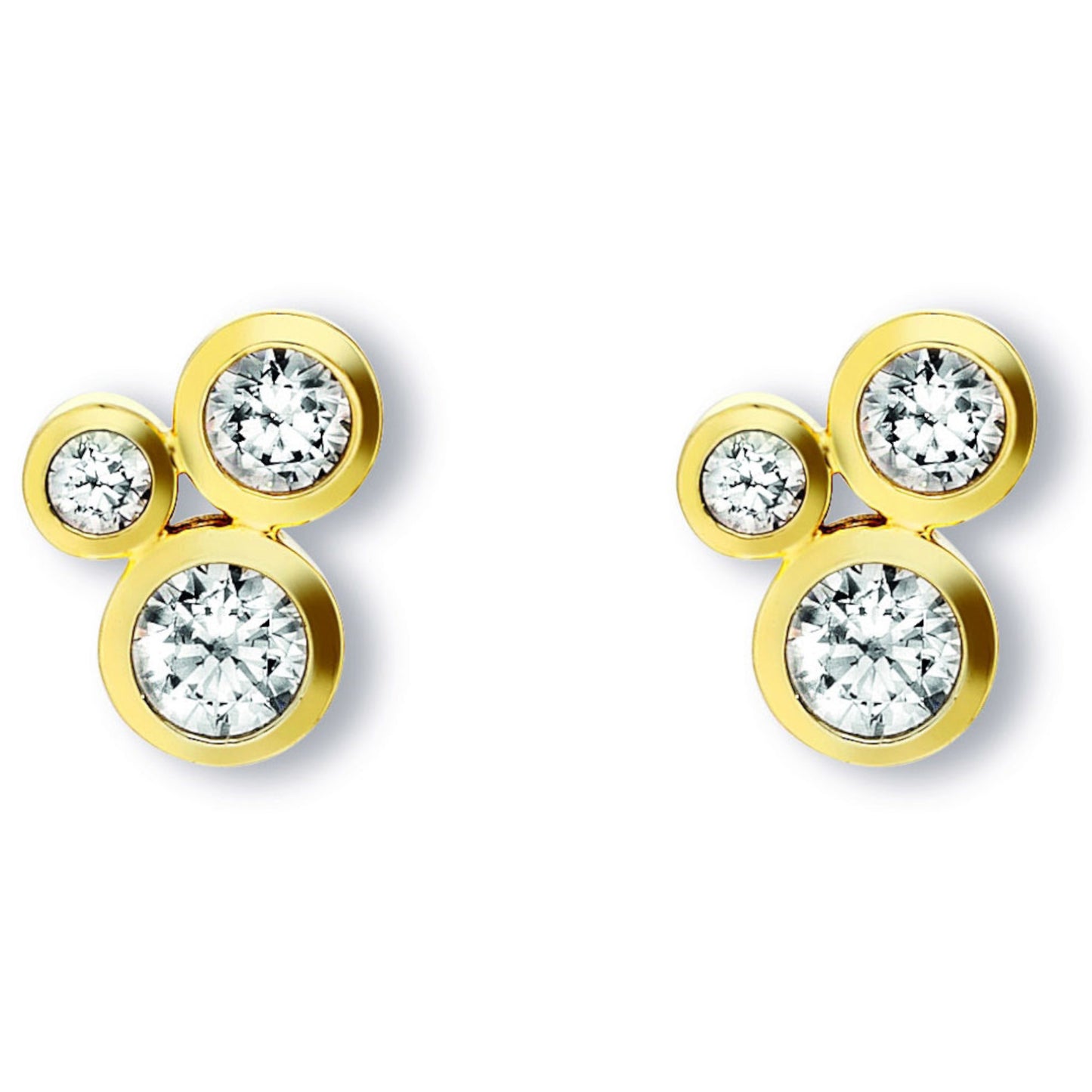 Zirkonia Ohrringe   Ohrstecker aus 333 Gelbgold