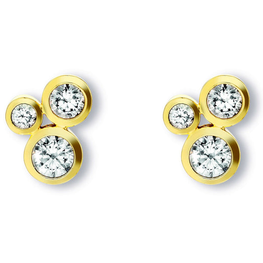 Zirkonia Ohrringe   Ohrstecker aus 333 Gelbgold