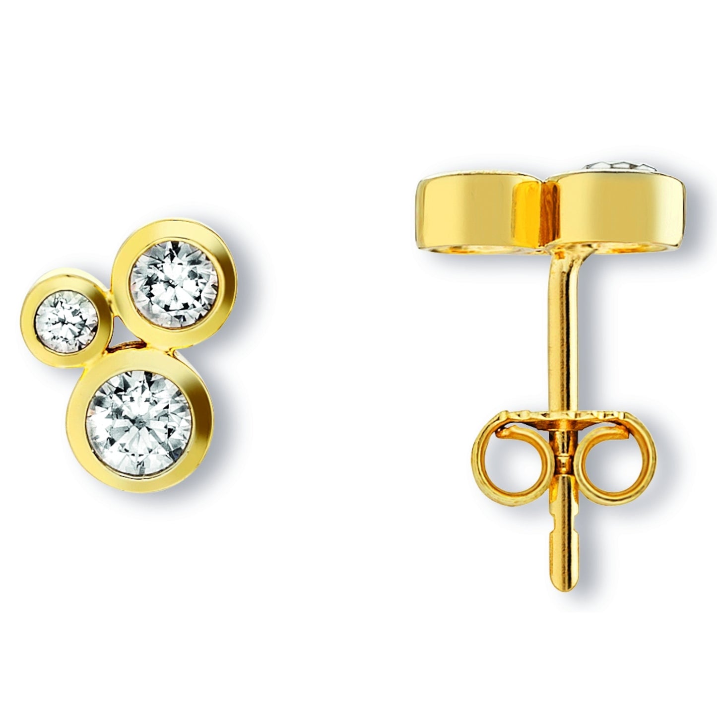 Zirkonia Ohrringe   Ohrstecker aus 333 Gelbgold