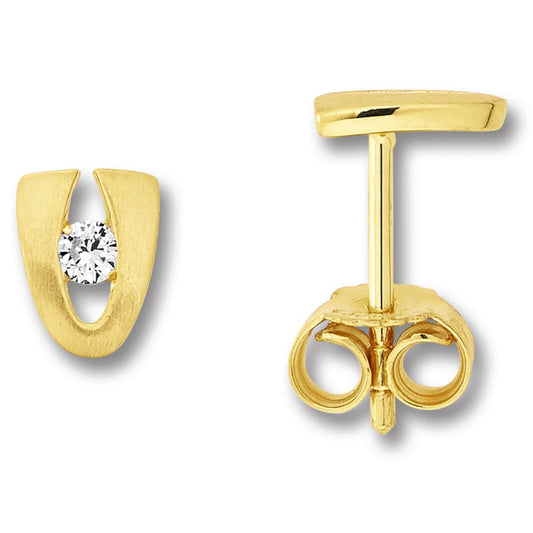 One Element  Zirkonia Ohrringe  Ohrstecker aus 333 Gelbgold