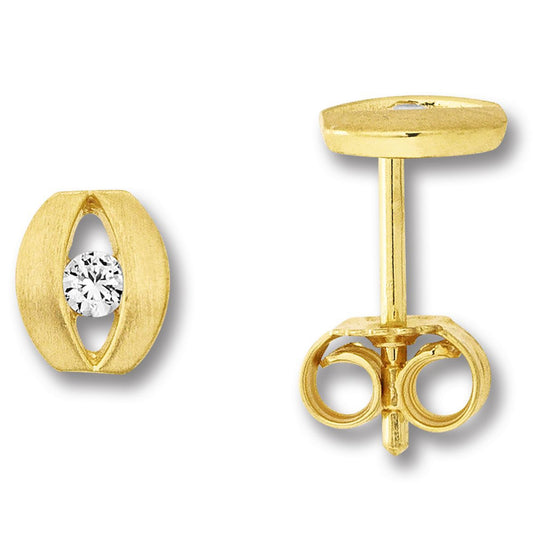 One Element  Zirkonia Ohrringe  Ohrstecker aus 333 Gelbgold