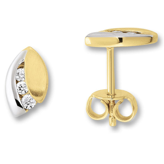 Zirkonia Ohrringe   Ohrstecker aus 333 Gelbgold