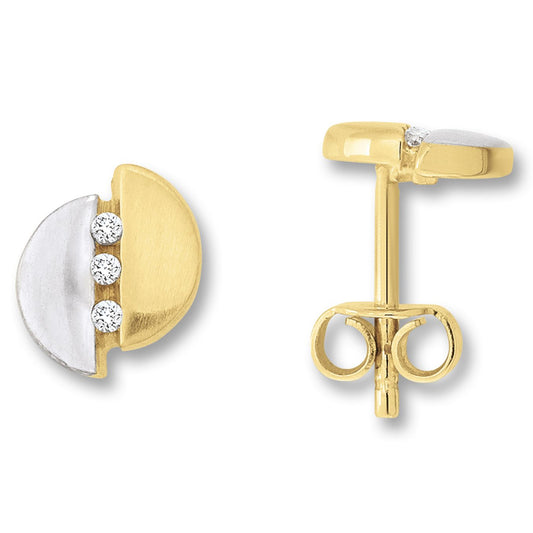 One Element  Zirkonia Ohrringe  Ohrstecker aus 333 Gelbgold