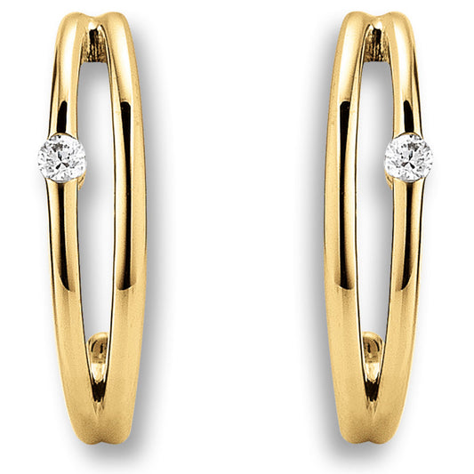 Zirkonia Ohrringe   Ohrstecker aus 333 Gelbgold