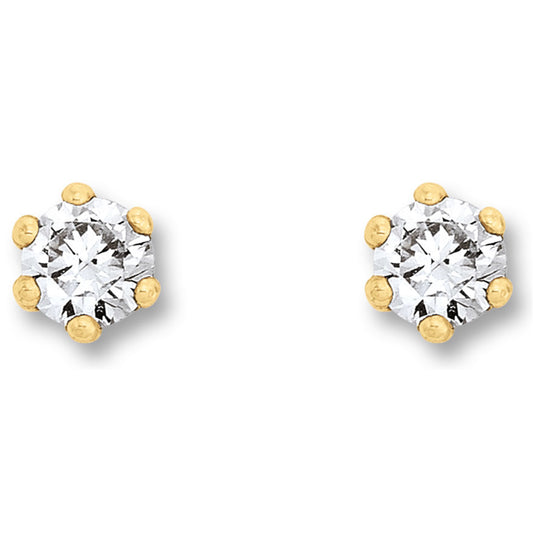 Zirkonia Ohrringe   Ohrstecker aus 333 Gelbgold