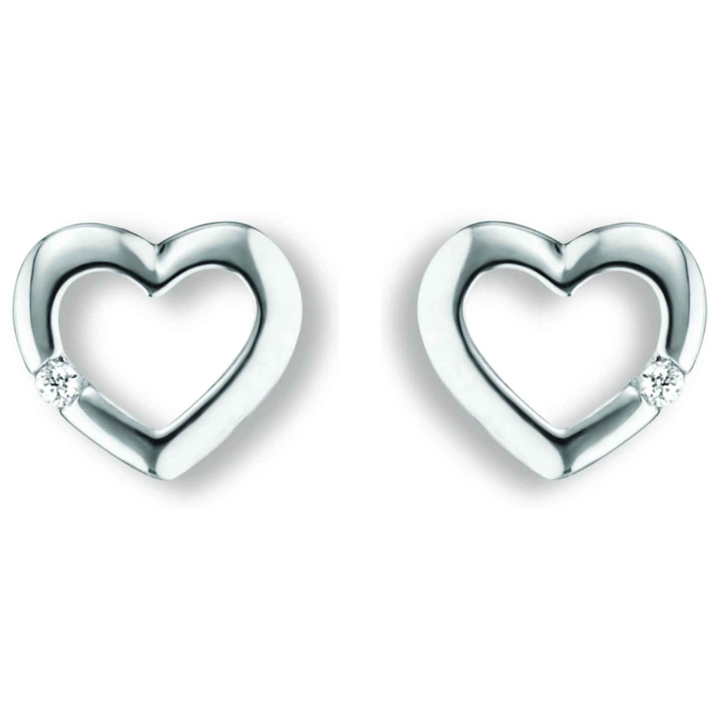 One Element  Zirkonia Herz Ohrringe  Ohrstecker aus 925 Silber