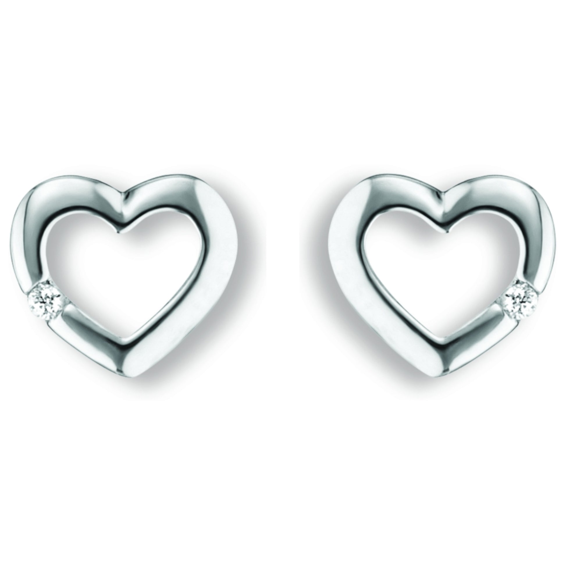 One Element  Zirkonia Herz Ohrringe  Ohrstecker aus 925 Silber