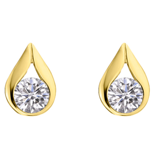 Zirkonia Ohrringe   Ohrstecker aus 333 Gelbgold