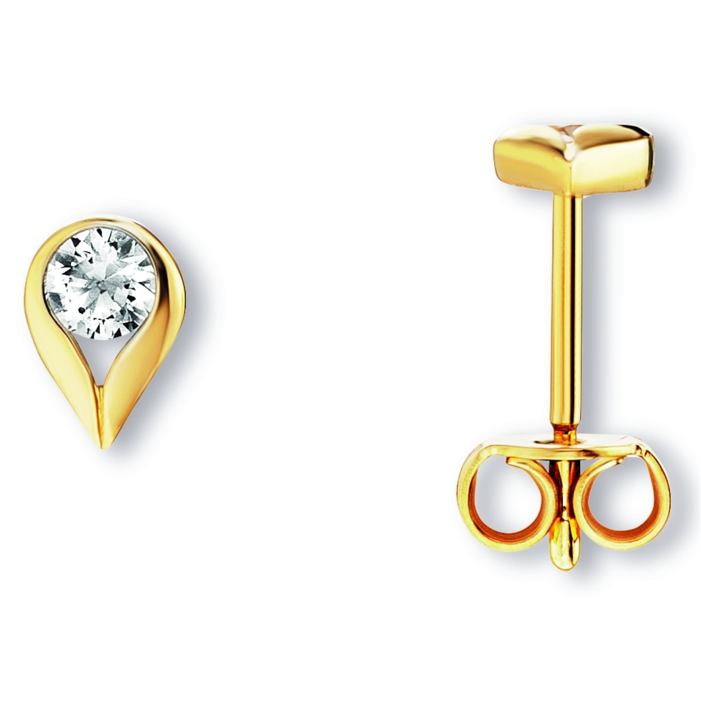 Zirkonia Ohrringe   Ohrstecker aus 333 Gelbgold