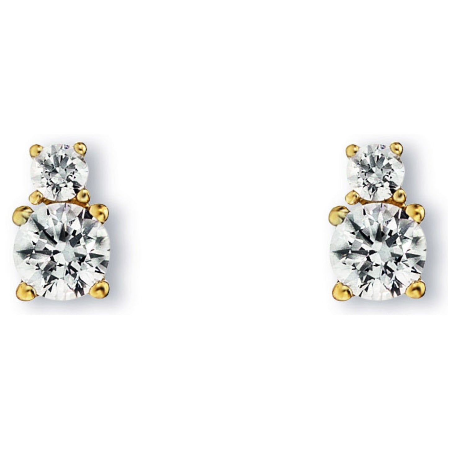 Zirkonia Ohrringe   Ohrstecker aus 333 Gelbgold