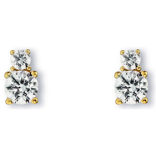 Zirkonia Ohrringe   Ohrstecker aus 333 Gelbgold