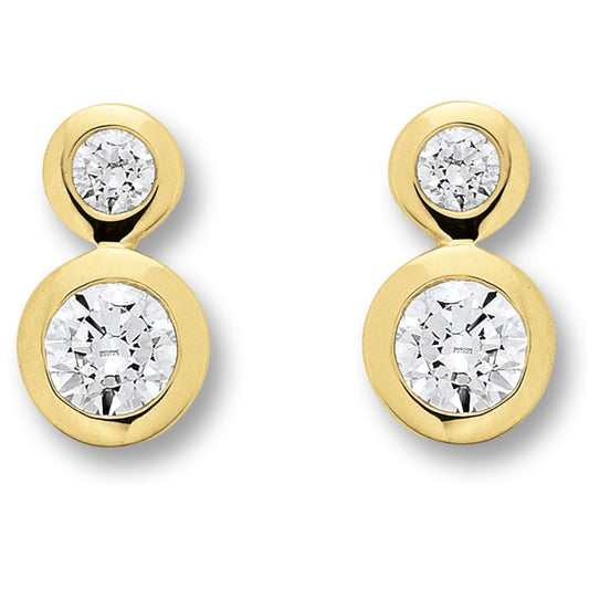Zirkonia Ohrringe   Ohrstecker aus 333 Gelbgold