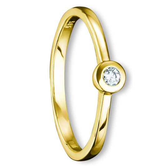One Element 0.07 ct Brillant Diamant Ring aus 585 Gelbgold
