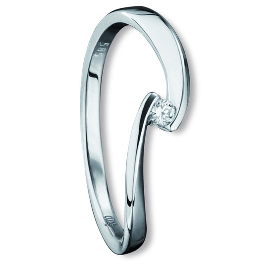 0.04 ct  Diamant Brillant Ring aus 585 Weißgold