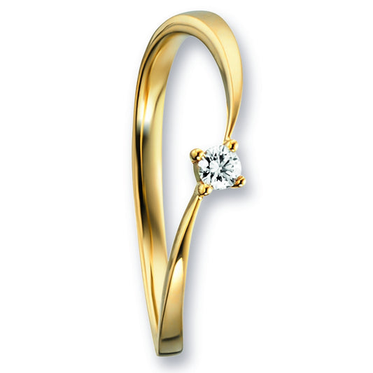 One Element 0.07 ct Brillant Diamant Ring aus 585 Gelbgold