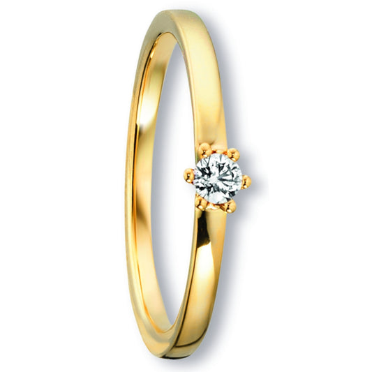 One Element 0.09 ct Brillant Diamant Ring aus 585 Gelbgold