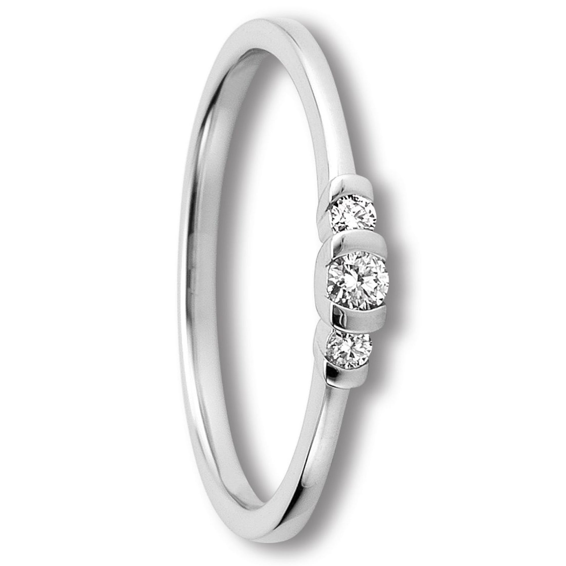 One Element 0.11 ct Brillant Diamant Ring aus 585 Weißgold