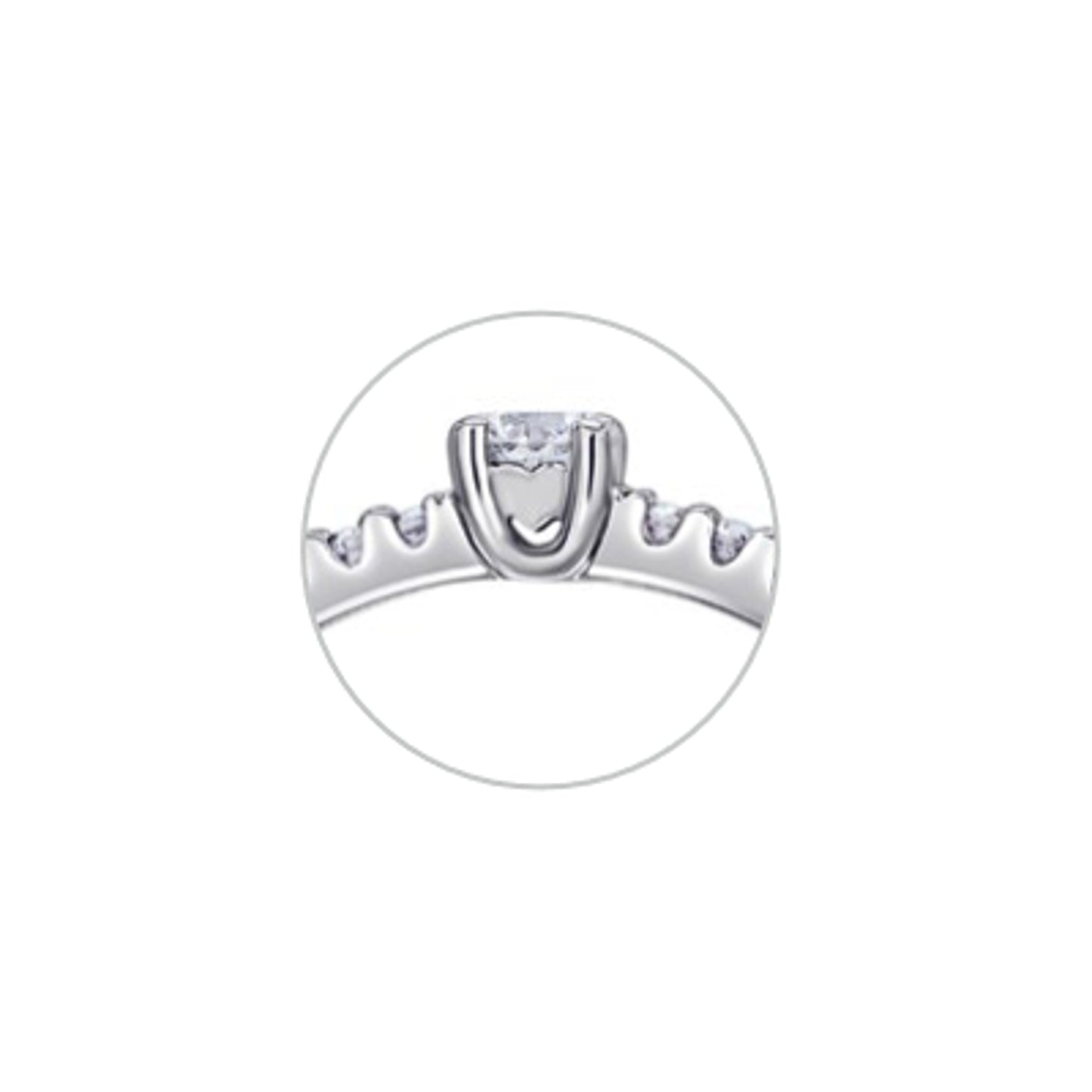 0,25 ct  Diamant Brillant Memoire mit Center Ring aus 585 Weißgold