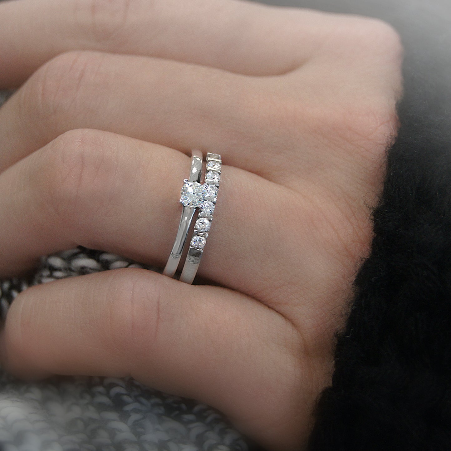0.15 ct  Diamant Brillant Ring aus 585 Weißgold